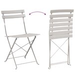 vidaXL Chaises d'extérieur Beige Métal Standard Pliable
