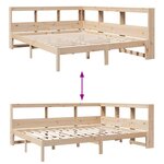 vidaXL Lit bibliothèque sans matelas 160x200 cm bois massif de pin