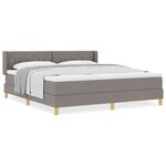 vidaXL Lit à Ressorts avec matelas Taupe 180 x 200 cm tissu