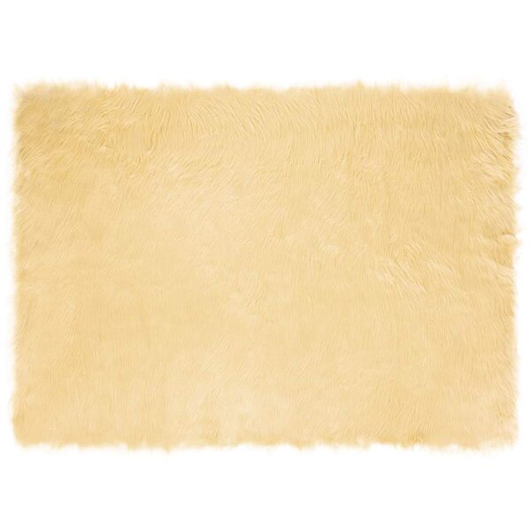 vidaXL Tapis en Peau de Mouton Synthétique Crème 200 x 140 cm