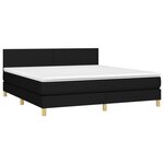 vidaXL Sommier à lattes de lit avec matelas Noir 180x200 cm Tissu
