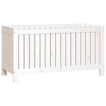 vidaXL Boîte de rangement de jardin Blanc 115x49x60 cm Bois de pin