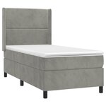 vidaXL Sommier à lattes de lit matelas LED Gris clair 80x200cm Velours