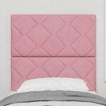 vidaXL Headboard LED Design Blocs Diamant Rose 80 cm en Velours