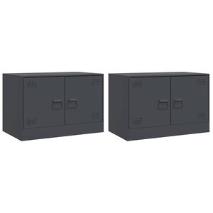 vidaXL Meubles TV 2 Pièces anthracite 67x39x44 cm acier