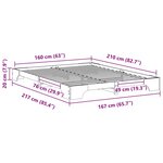 vidaXL Cadre de lit Marron 160 x 210 cm Pin massif