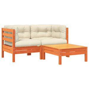 vidaXL Canapé de jardin avec coussins et repose-pied 2 places