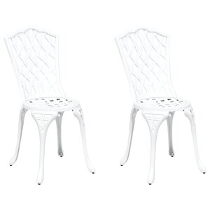 vidaXL Chaise de jardin 2 Pièces Blanc 39 x 40 x 87cm Aluminium