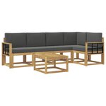 vidaXL Ensemble de canapés d'extérieur 6 Pièces Blanc et anthracite