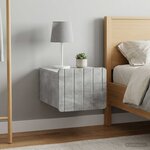 vidaXL Cabinet de chevet mural 2 Pièces Gris béton 33 x 34 5 x 24 cm