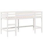 vidaXL Lit superposé et échelle et toit blanc 90x200cm bois pin massif