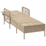 vidaXL Chaise longue Beige et gris clair Rattan PE 157 x 55 x 92 cm