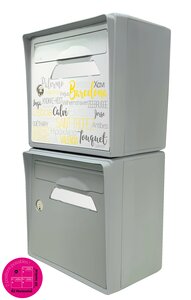 Pack de 2 boîtes aux lettres murales - "On the beach" - "Gris souris"