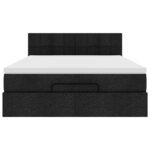 vidaXL Lit ottoman avec matelas et LED noir 140x200 cm tissu