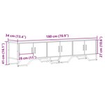 vidaXL Meuble TV chêne marron 180x34x41 cm bois d'ingénierie