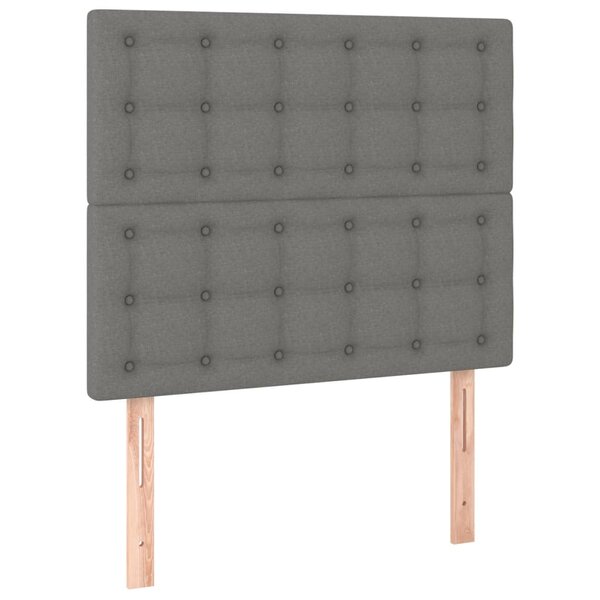 vidaXL Têtes de lit 2 Pièces Gris foncé 80x5x78/88 cm Tissu