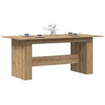 vidaXL Table à manger chêne artisanal 180x90x76 cm bois d'ingénierie