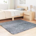 vidaXL Tapis shaggy à poils longs NAVARRA gris clair 120x120 cm