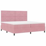 vidaXL Lit à ressort LED avec matelas Rose 200 x 200 cm tissu