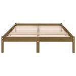Vidaxl cadre de lit marron miel bois de pin massif 140x190 cm
