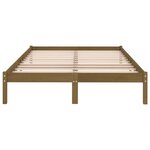 vidaXL Cadre de lit Marron miel Bois de pin massif 140x190 cm