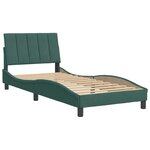 vidaXL Cadre de lit avec tête de lit Vert foncé 90x200 cm Velours