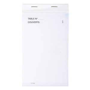 Bloc Maître D'hôtel 50 Feuillets Autocopiants Numérotés En Tripli - Format 9 5x17 Cm - Blanc - X 50 - Exacompta