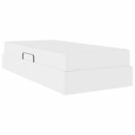 vidaXL Lit avec rangement et matelas avec matelas 2 Pièces Blanc Cuir