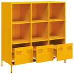 vidaXL Buffet haut jaune moutarde 101 5x39x103 5 cm acier