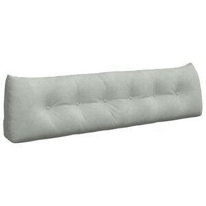 vidaXL Coussin de Dos Gris clair 180 x 24 x 50 cm Velours