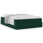 vidaXL Cadre de lit ottoman avec matelas vert foncé 140x200 cm velours