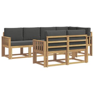 vidaXL Ensemble de canapés d'extérieur 7 Pièces Blanc et anthracite