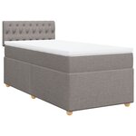 vidaXL Sommier à lattes de lit avec matelas Taupe 90x190 cm Tissu