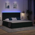 vidaXL Lit de rangement LED avec matelas Vert foncé 200 x 200 cm