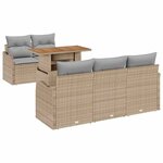 vidaXL Ensemble de canapé de jardin 6 Pièces Beige Poly rotin