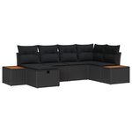 vidaXL Ensemble de canapé de jardin 6 Pièces Noir 55 x 62 x 69 cm