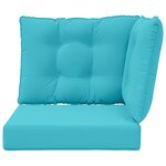 vidaXL Coussin de canapé d'extérieur 3 Pièces Turquoise Polyester