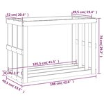 vidaXL Porte-bûches d’extérieur Blanc 108x52x74 cm Bois massif de pin