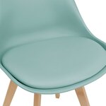 Lot de 2 chaises siège de salle à manger cuisine scandinave synthétique hêtre 81 cm vert 03_0002771