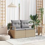 vidaXL Canapé de jardin avec coussin Beige 120 x 62 x 69 cm polyrotin