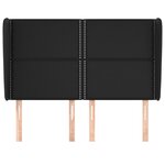 vidaXL Tête de lit avec oreilles Noir 147x23x118/128 cm Similicuir