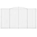 vidaXL Paniers à gabions arqués 2 Pièces 400x30x220/240 cm Fer galvanisé