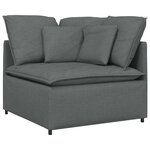 vidaXL Canapé modulaire avec coussins en tissu gris foncé