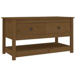 vidaXL Table basse Marron miel 102x49x55 cm Bois massif de pin