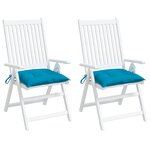 vidaXL Coussins de chaise lot de 2 bleu clair 40x40x7 cm tissu oxford