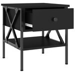 vidaXL Table de chevet noir 40x42x45 cm bois d’ingénierie