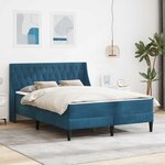 vidaXL Cadre de lit avec matelas Bleu 180 x 200 cm Velours