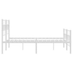 vidaXL Cadre de lit métal avec tête de lit/pied de lit blanc 135x190cm