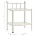 vidaXL Tables de chevet 2 Pièces Blanc et transparent Métal et verre