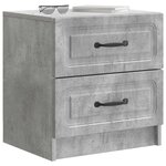 vidaXL Cabinet de chevet 2 Pièces Gris béton 43 x 34 5 x 44 5 cm